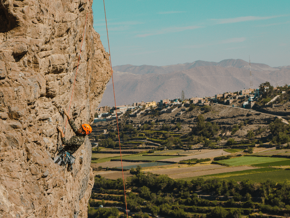 rock climbing in Charcani Chilina Valley Arequipa Peru with Climbing Rooftop boulder gym