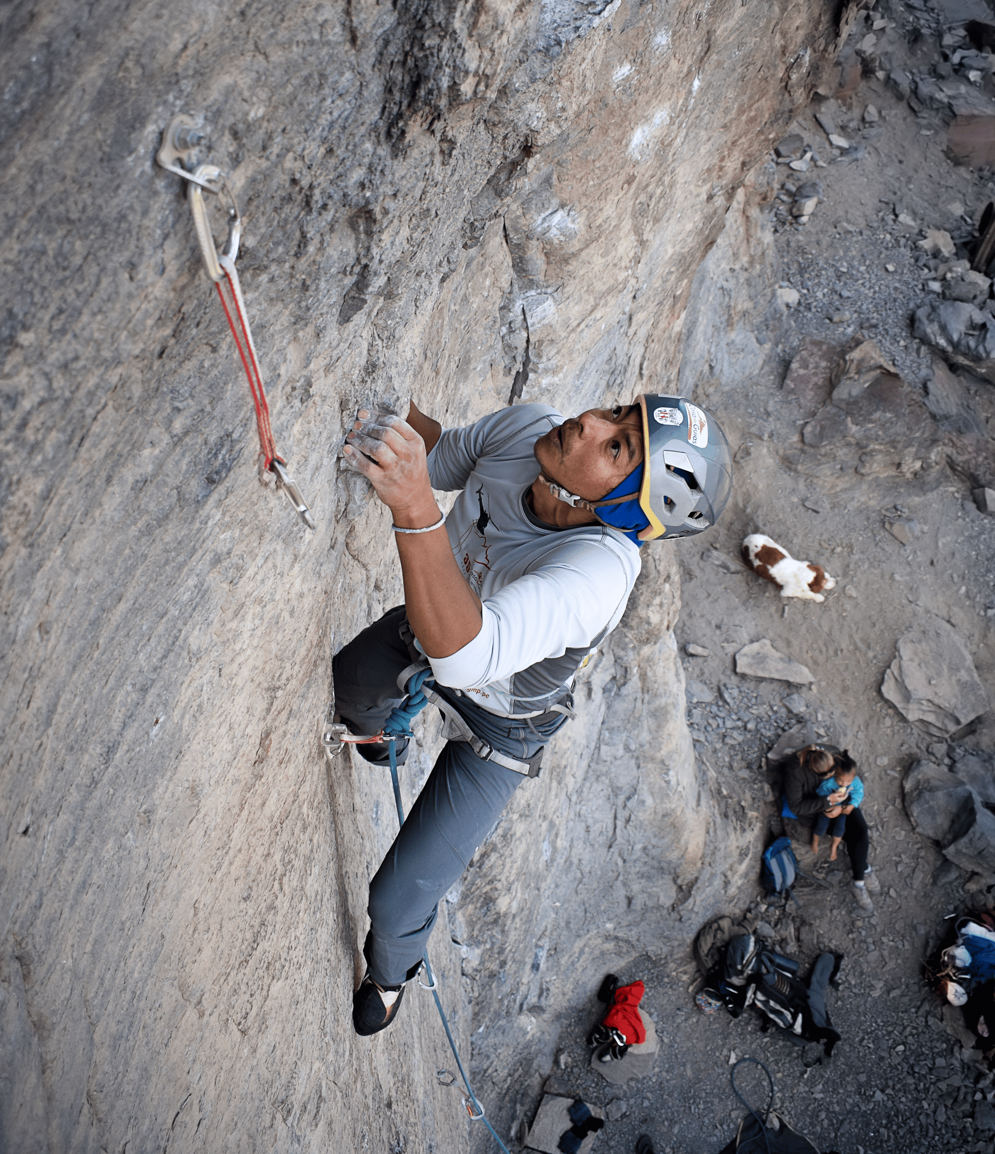 guide rock climbing Chilina Valley Arequipa Peru with Climbing Rooftop boulder gym and rapel