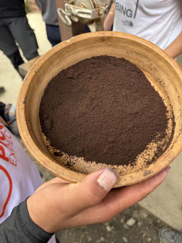 coffee experience tosting and during Salkantay trekking after Rock climbing tour to Macchu Picchu with Alejandro Cornejo operate by sky viajes and Peru climb