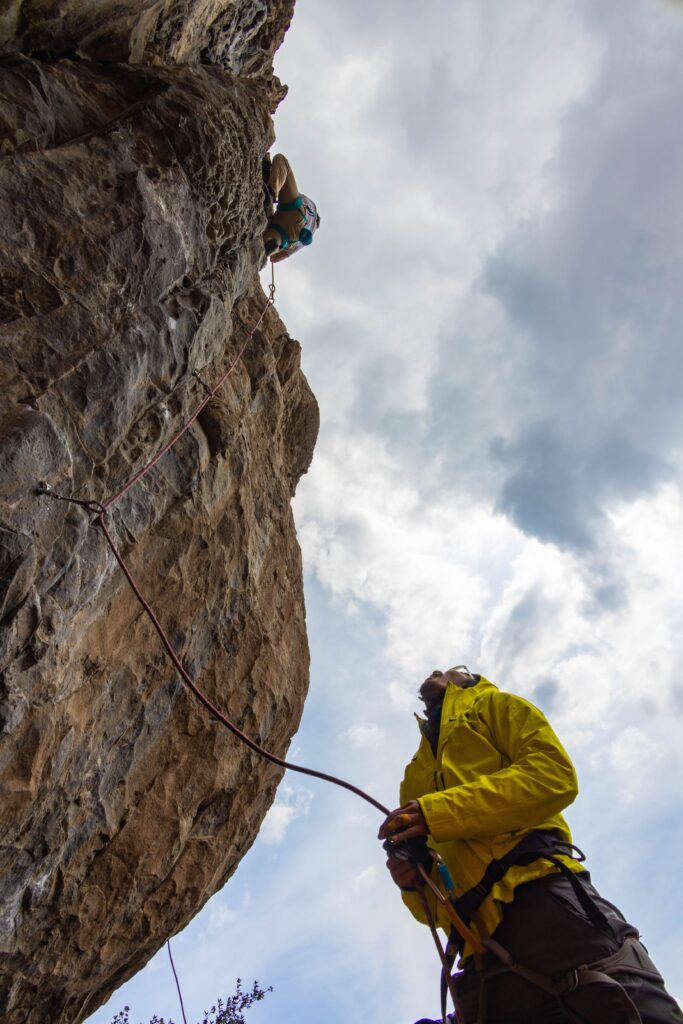 Rock climbing group during climbing tour offered by Climbing rooftop and Alejandro Cornejo in Colca Canyon Peru