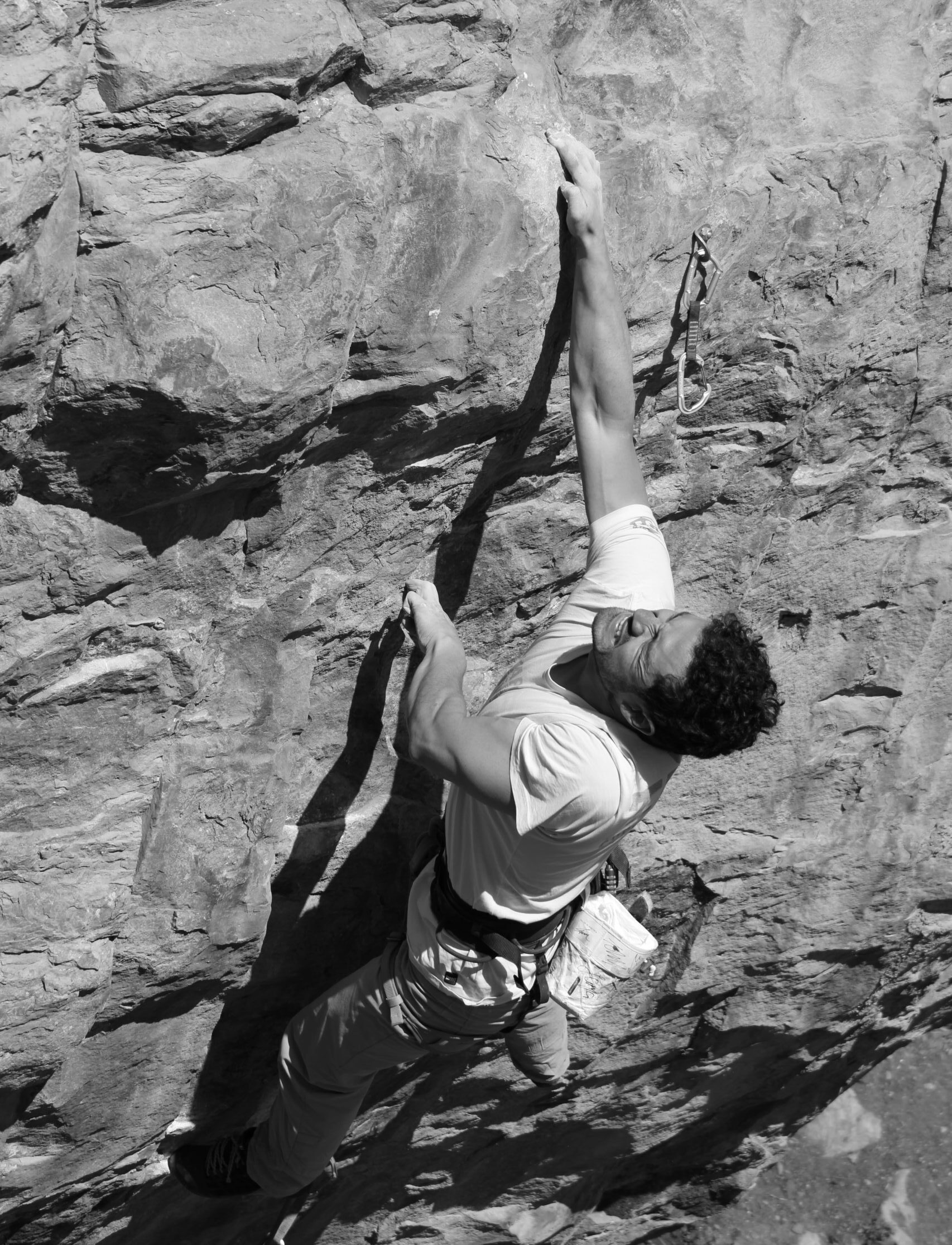 Rock climbing guide during climbing tour offered by Climbing rooftop and Alejandro Cornejo in Colca Canyon Coporaque Peru