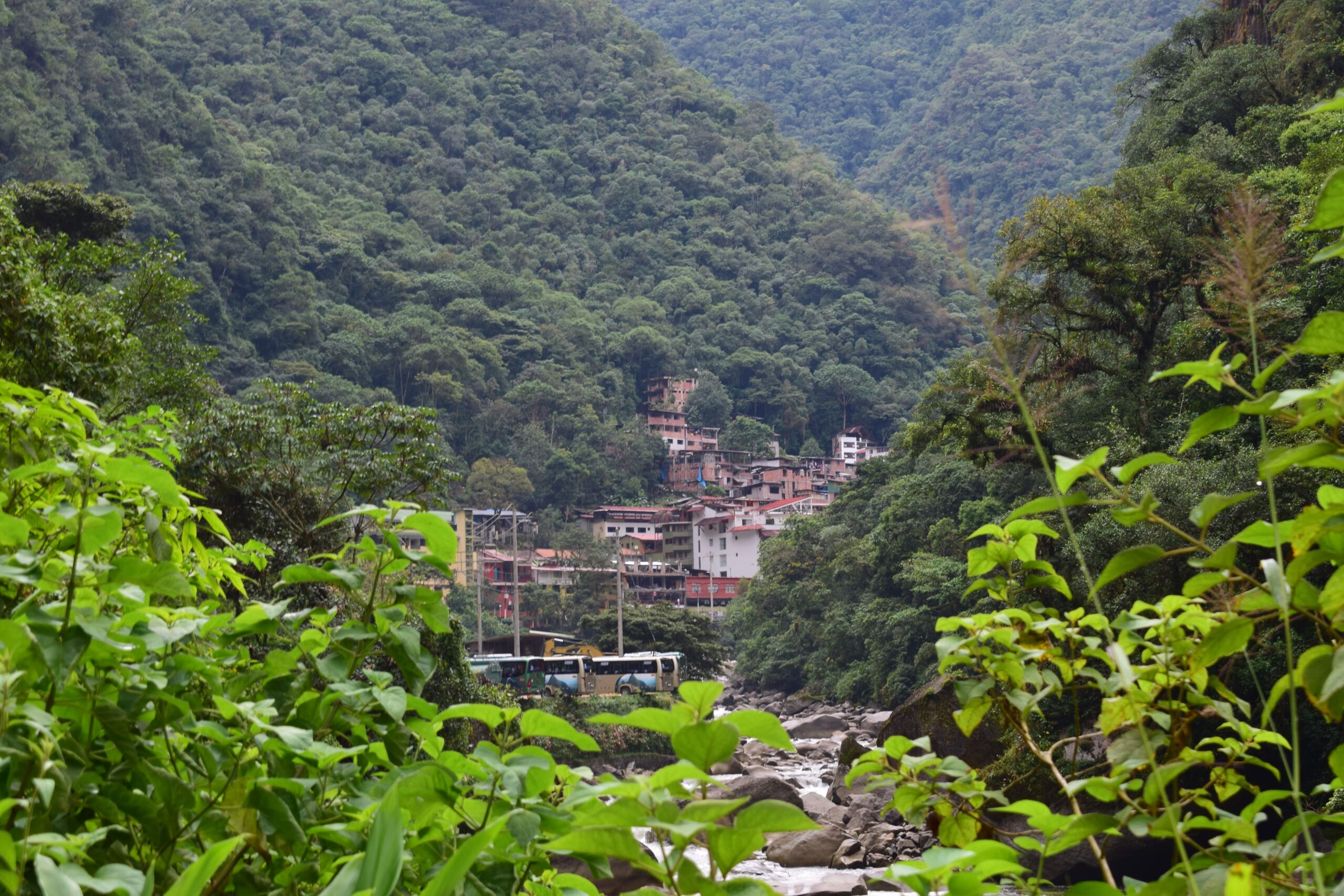 aguas calientes town during Salkantay trekking after Rock climbing tour to Macchu Picchu with Alejandro Cornejo operate by sky viajes and Peru climb
