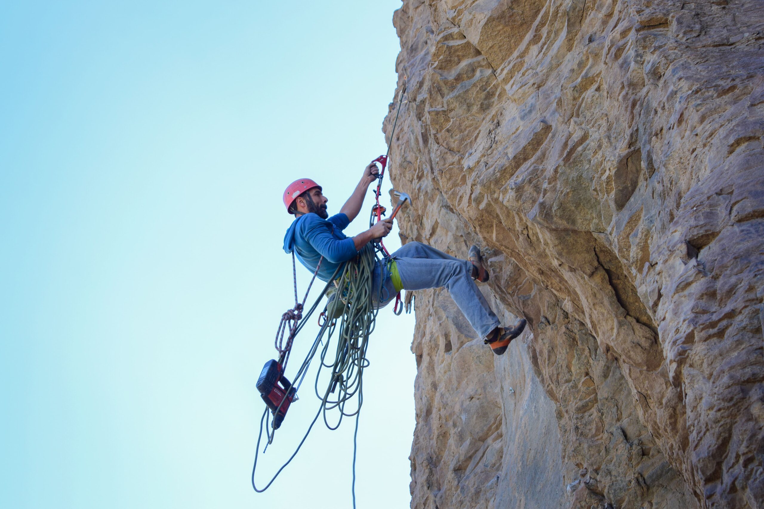 bolting routes in Los Burros crag Chilina Valley Arequipa Peru with Climbing Rooftop boulder gym and rapel