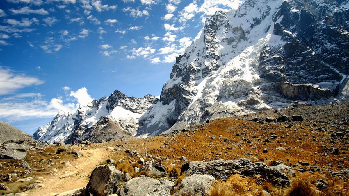andes mountain pass during Salkantay trekking during Rock climbing tour to Macchu Picchu with Alejandro Cornejo operate by sky viajes and Peru climb